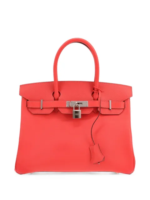 Hermès Pre-Owned 2015 30 Birkin leather handbag Red 433449