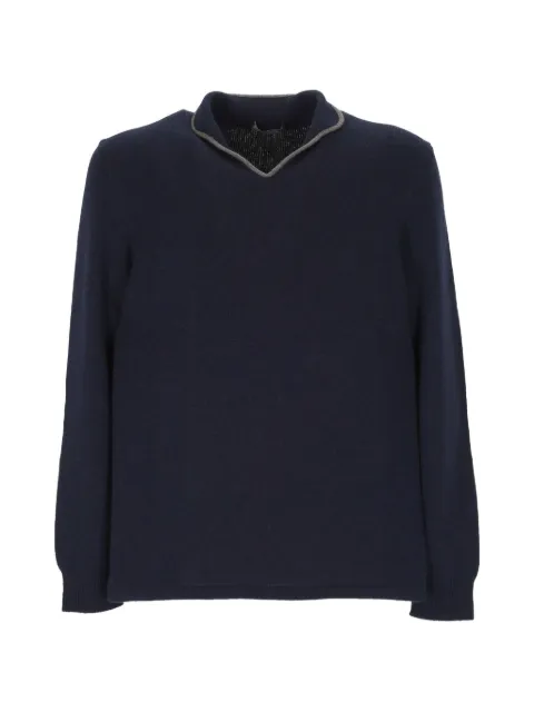 Sease Ellen Pull 2.0 contrast-trim polo-collar sweater Blue KE031XG006B53