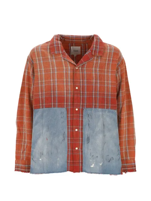 FOUND Plaid Denim shirt Orange FOPF26SR03012