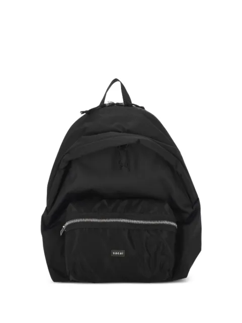 sacai logo-patch zip-fastening backpack Black 2601163S