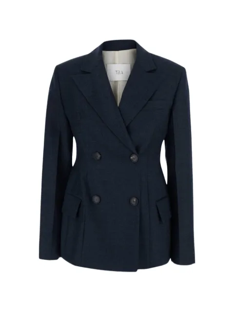 Tela double-breasted peak-lapels blazer Blue 060139010582R050