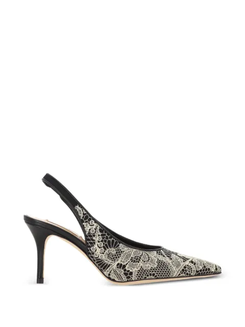 Arteana lace-overlay slingback pumps Black AW26SALBLISP75BLACKIVORY