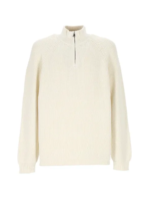 ANERKJENDT ribbed-knit quarter-zip knitwear Neutrals 9020269503