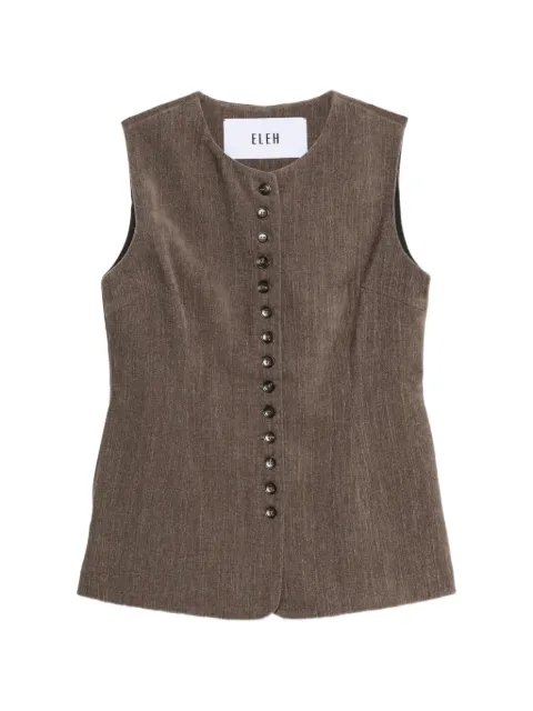 Eleh button-up sleeveless vest Brown EFW260260FANGO