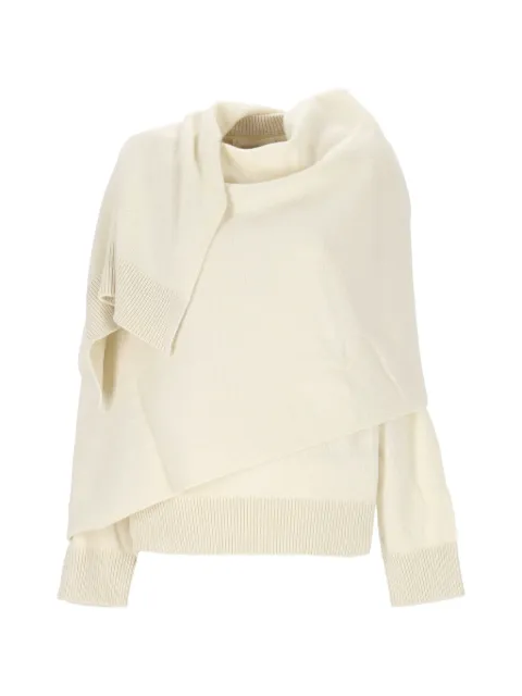 ARMARIUM draped-detail sweater Neutrals ARMTMKN32W038007OFFWHITE