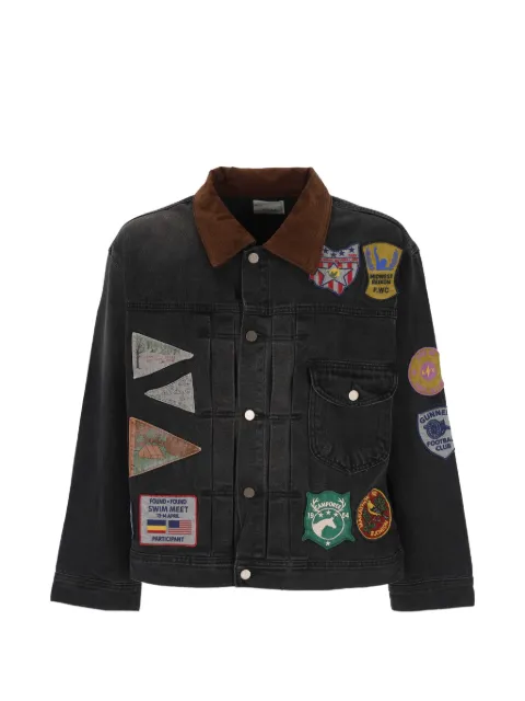 FOUND patch-detail corduroy-collar jacket Black FOPF26JA020120015