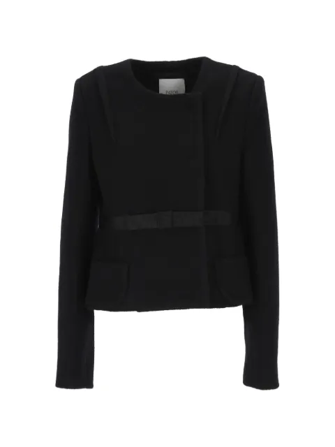 Patou bow-detail virgin wool jacket Black JA0770259999B