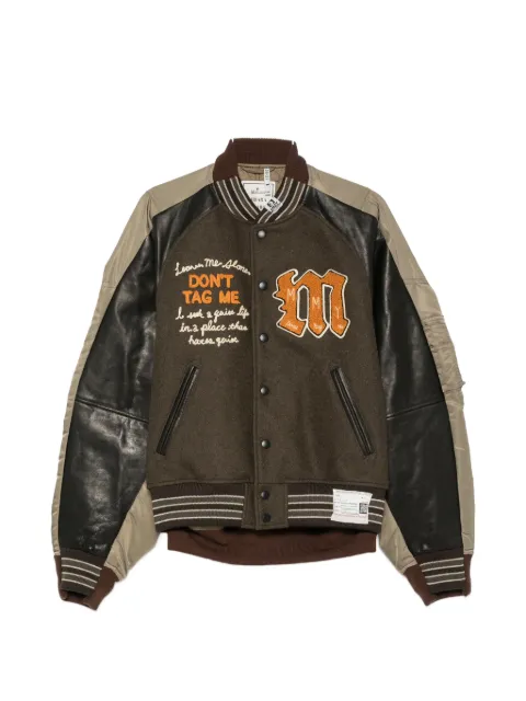 Maison MIHARA YASUHIRO embroidered panelled jacket Brown A17BL062