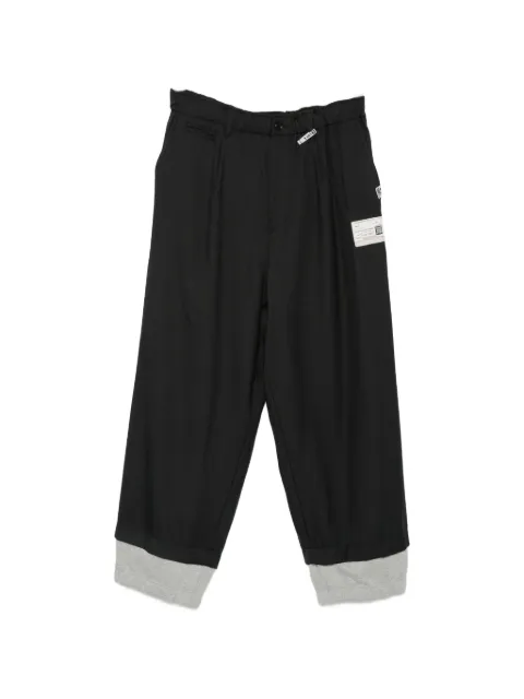 Maison MIHARA YASUHIRO logo-patch pockte trousers Black A17PT072