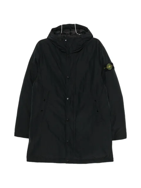 Stone Island logo-patch hooded parka Black L2S157100006S0A26