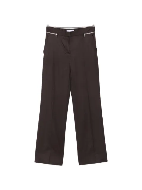 Stella McCartney zip-detail tailored trousers Brown 6440593CU703