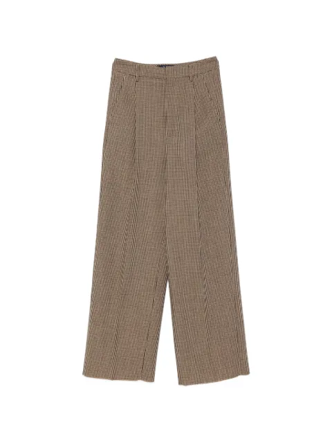 Seafarer houndstooth-pattern wide-leg trousers Brown SWP0128TWF0124