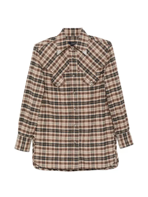 Seafarer check-pattern western shirt Brown SWC0131TCF0159