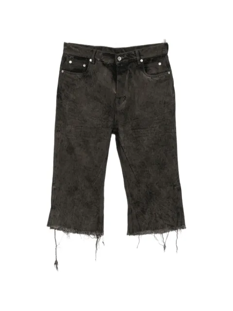 Rick Owens raw-cut cropped jeans Black RR02F4303DRK