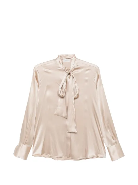 Mazzarelli pussy-bow satin blouse Neutrals MARIAVONFUSCIACCA290