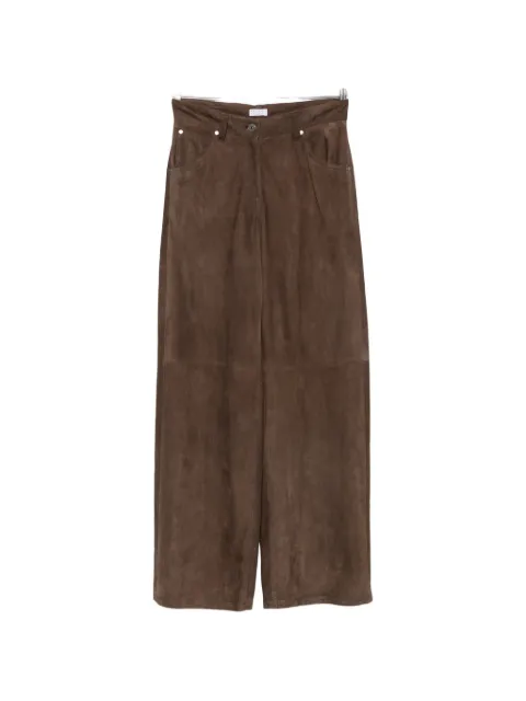 Brunello Cucinelli suede wide-leg trousers Brown M0CLFP9187C1129
