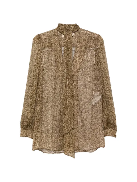 Valentino Garavani leopard-print pussy-bow blouse Brown BAB8K4AE2