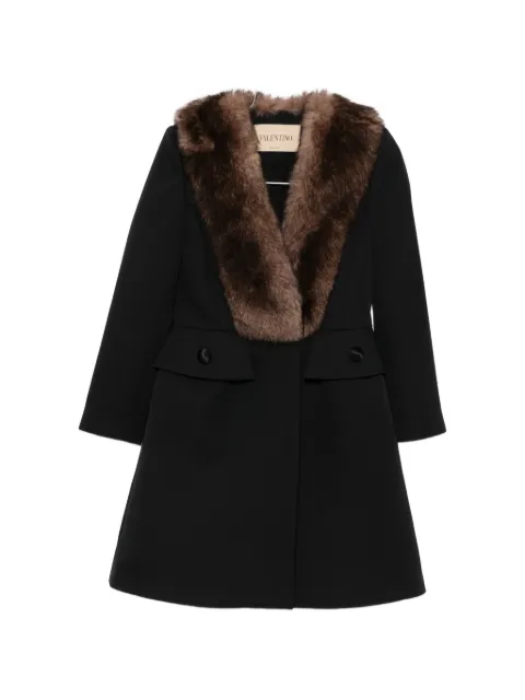Valentino Garavani faux-fur collar coat Black BCA8E088J