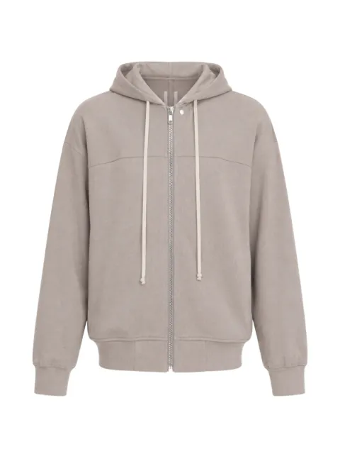 Rick Owens zip-up drawstring hoodie Neutrals RU02F4241BA