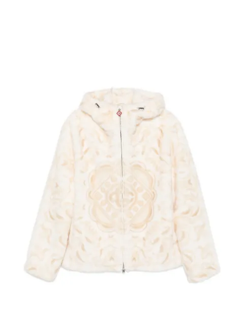 Casablanca faux-fur hooded jacket White MAW26OT25301