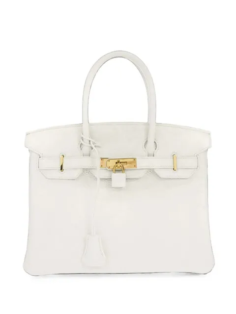 Hermès Pre-Owned 2015 Taurillon Clemence Birkin 30 tote bag White 179427