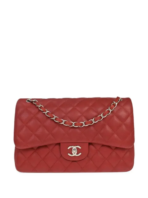CHANEL Pre-Owned 2010 Jumbo Classic Double Flap shoulder bag Red 168384