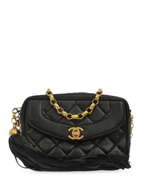 CHANEL Pre-Owned 1995 diamond-quilted tassel camera bag Black 196894