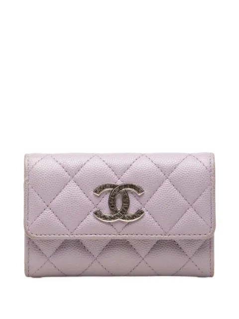 CHANEL Pre-Owned 2021-2026 CC Quilted Caviar Flap card holder Purple 3GV7HE0D9QI3N5SD