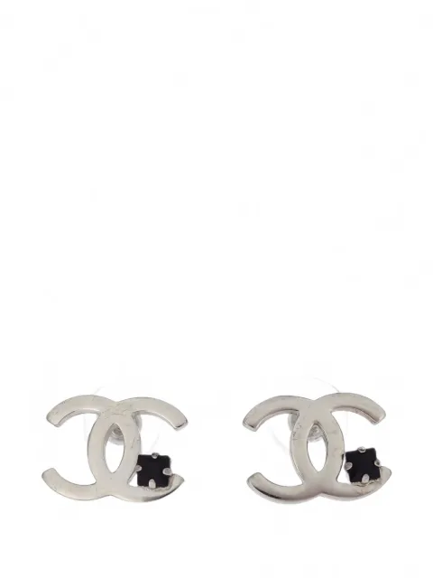 CHANEL Pre-Owned 2005 CC crystal earrings Silver 197907