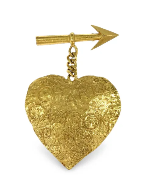 CHANEL Pre-Owned 1993 heart arrow brooch Gold KQ01421