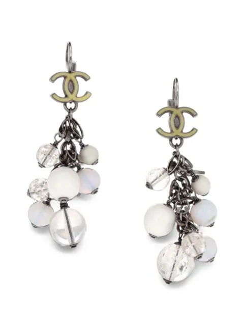 CHANEL Pre-Owned 2007 CC dangle earrings Grey 179275