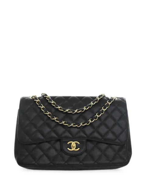 CHANEL Pre-Owned 2012 Jumbo Classic Caviar Double Flap shoulder bag Black BGH0DBPECMEPPCFY