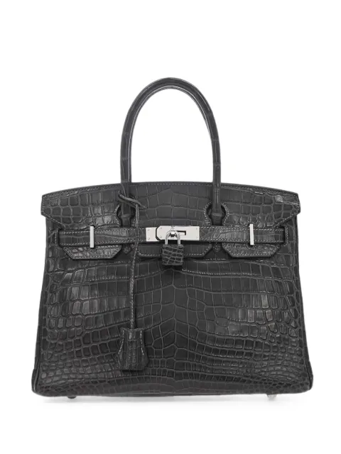 Hermès Pre-Owned 2012 Birkin 30 crocodile leather tote bag Black 179422