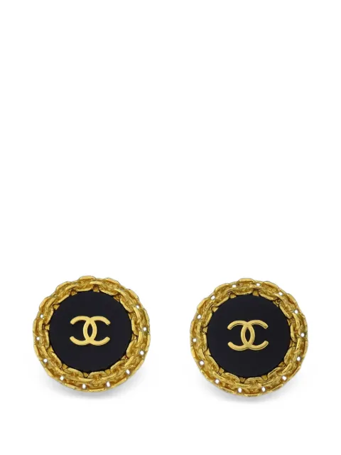CHANEL Pre-Owned 1994 CC Interlocking chain-link earrings Gold 168309