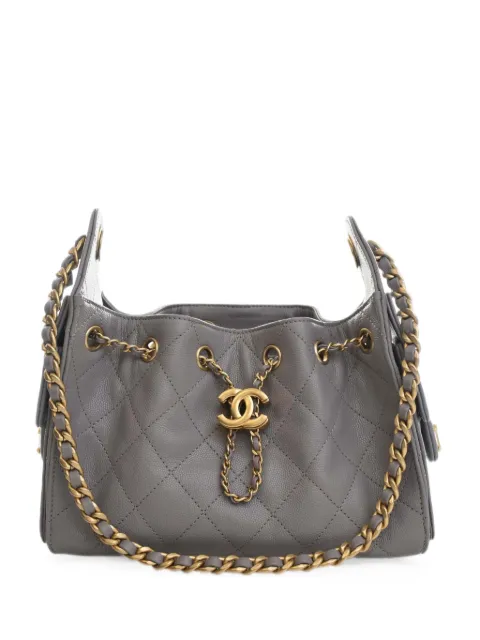 CHANEL Pre-Owned 2021-2026 Mini Quilted Caviar Chanel 25 Hobo shoulder bag Grey 0Z66VR5NKEQ8DQAK