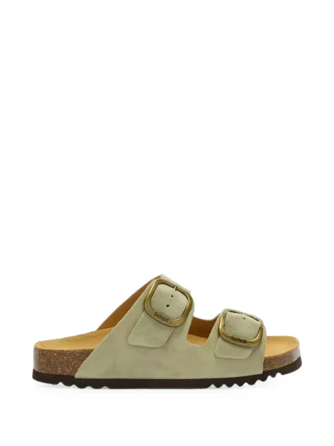 Scholl buckle-fastening suede sandals Green F00734SALVIA