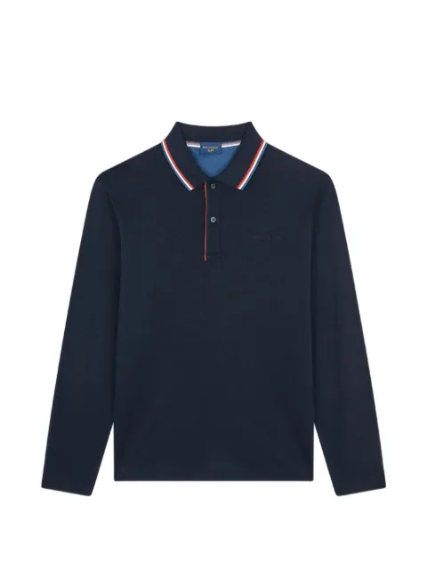 Paul & Shark striped-trim long-sleeved polo shirt Blue 14311720