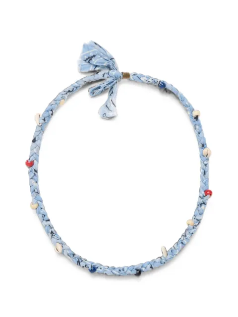 Alanui Bandana braided cowrie-shell necklace Blue LWOB006E26