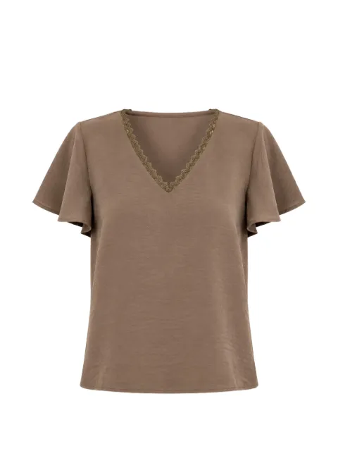 Molly Bracken lace-trim T-shirt Brown LA1936EP