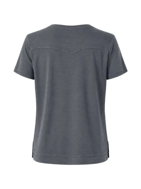 Massimo Alba Flores V-neck T-shirt Grey 25D0FLOREJ0001
