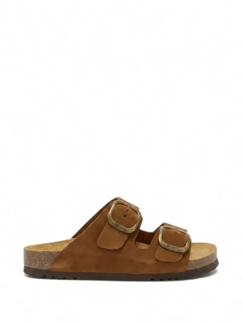 Scholl buckle-strap suede sandals Brown F00734