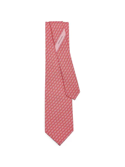 Ferragamo woven-print silk tie Red 768531