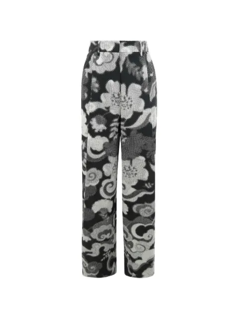 Essentiel Antwerp floral-print wide-leg trousers Black JALAD