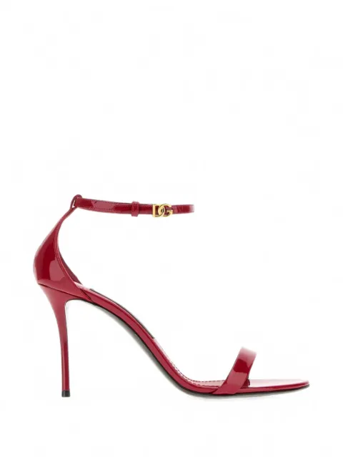 Dolce & Gabbana DG-plaque patent-leather sandals Red CR2045A1471
