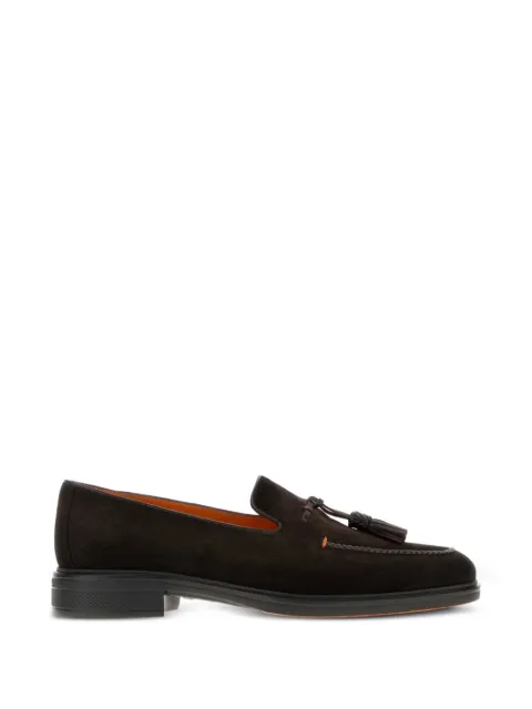 Santoni Easy tassel suede loafers Brown MGEO19368NEABYSU
