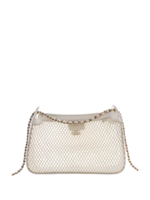 CHANEL Pre-Owned 2021-2026 CC Mesh and Shiny Lambskin Clutch with Chain shoulder bag White GBILDHN4L01IFUXA