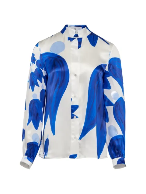 Themis Z Theano floral-print silk shirt White SHR000010516