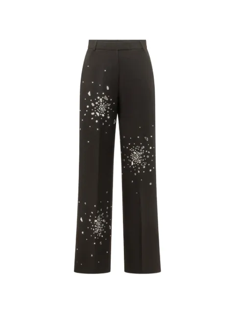 DES PHEMMES crystal-embellished wide-leg trousers Black D314AS
