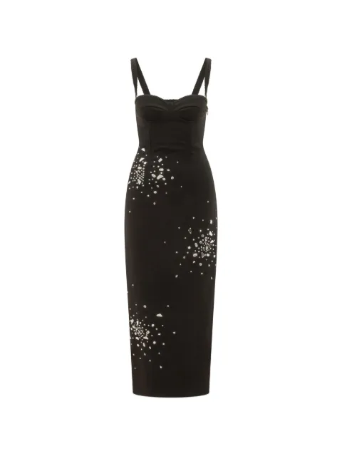 DES PHEMMES embellished bustier midi dress Black D515AS
