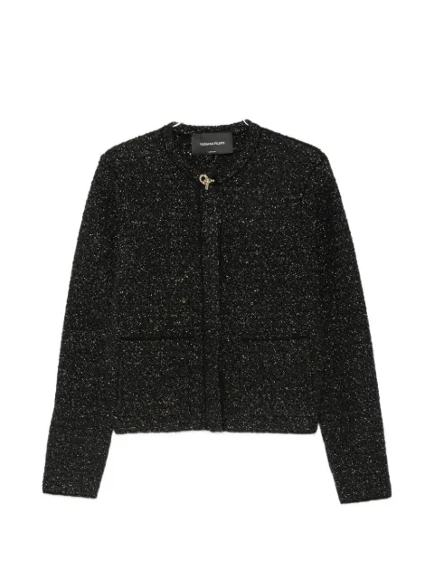 Fabiana Filippi bouclé-knit metallic-thread jacket Black GCD226F094M260825